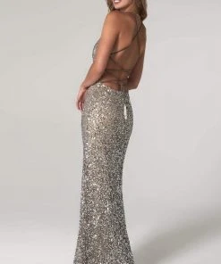 SCALA - 60100 Scoop Sequined Column Dress 14 SCALA - 60100 Scoop Sequined Column Dress