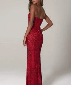 SCALA - 60101 Embellished V-Neck Long Column 13 SCALA - 60101 Embellished V-Neck Long Column