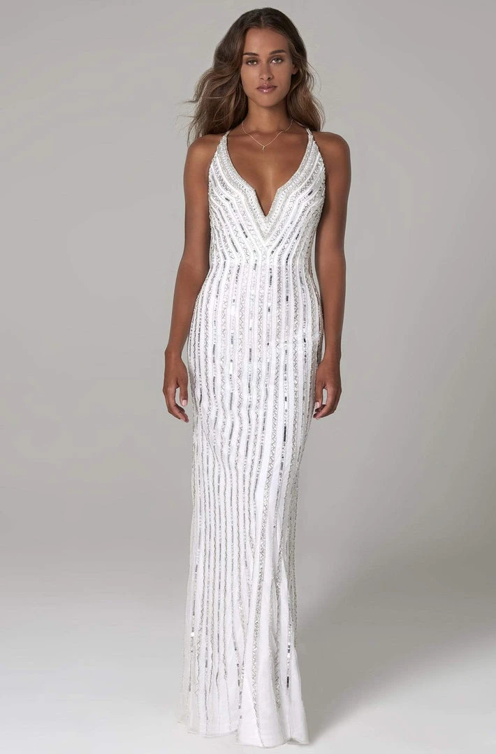 SCALA - 60102 Open Back Sequined Long Dress 3 SCALA - 60102 Open Back Sequined Long Dress