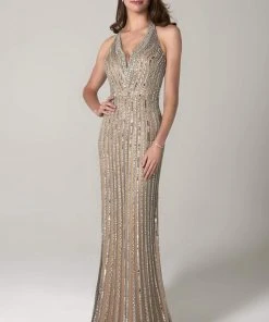 SCALA - 60102 Open Back Sequined Long Dress 10 SCALA - 60102 Open Back Sequined Long Dress