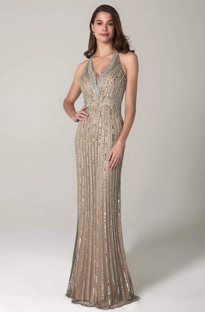 SCALA - 60102 Open Back Sequined Long Dress 5 SCALA - 60102 Open Back Sequined Long Dress