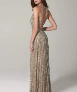 SCALA - 60102 Open Back Sequined Long Dress 11 SCALA - 60102 Open Back Sequined Long Dress