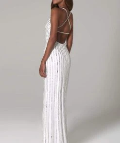 SCALA - 60102 Open Back Sequined Long Dress