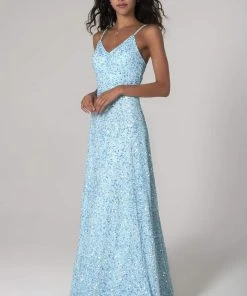 SCALA - 60109 Embellished V-neck A-line Dress 12 SCALA - 60109 Embellished V-neck A-line Dress