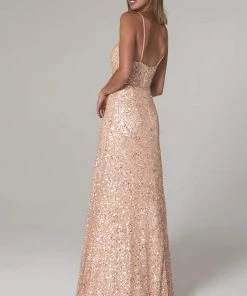 SCALA - 60109 Embellished V-neck A-line Dress