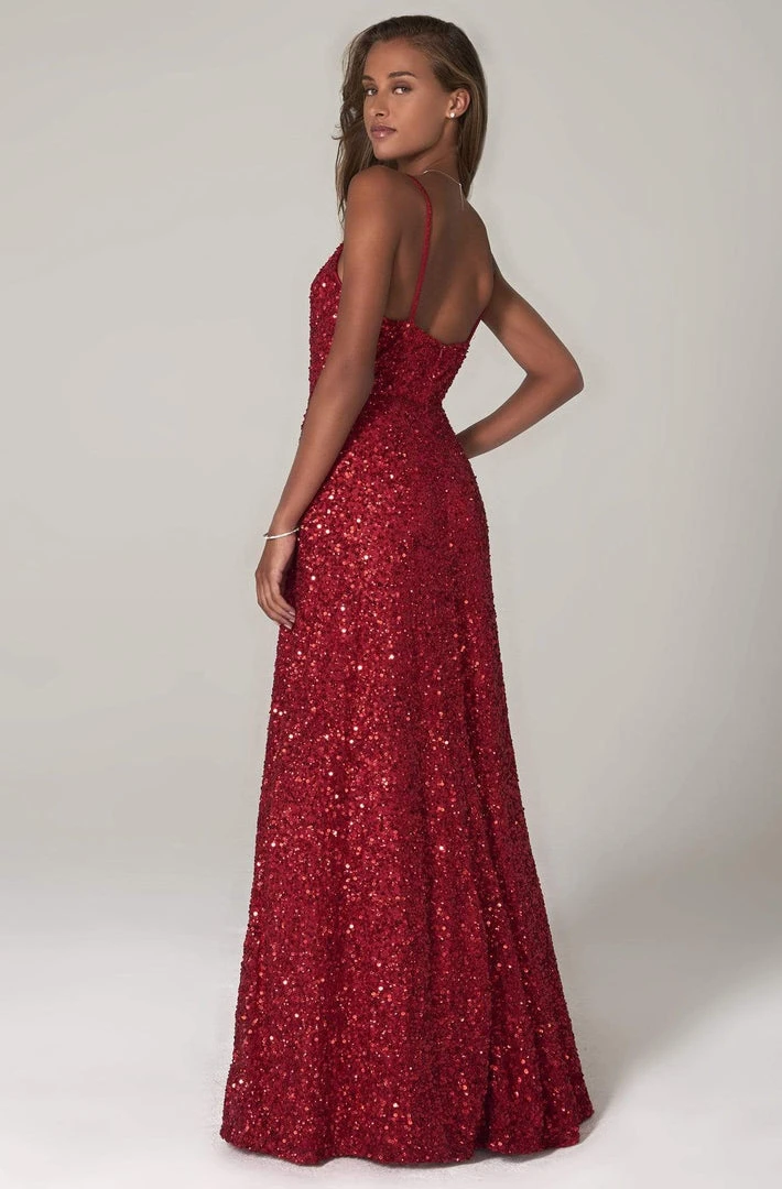 SCALA - 60109 Embellished V-neck A-line Dress 6 SCALA - 60109 Embellished V-neck A-line Dress