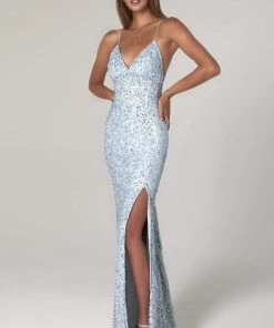 SCALA - 60116 Sequined Long Column Dress