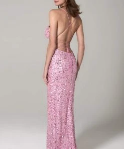 SCALA - 60116 Sequined Long Column Dress