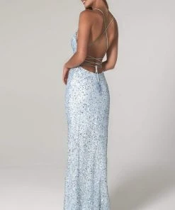 SCALA - 60116 Sequined Long Column Dress