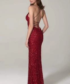 SCALA - 60116 Sequined Long Column Dress