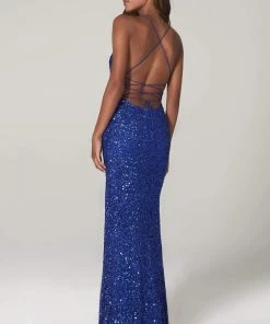 SCALA - 60116 Sequined Long Column Dress