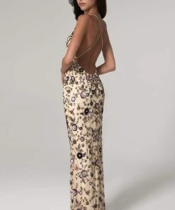 SCALA - 60129 Floral V-Neck Column Dress 13 SCALA - 60129 Floral V-Neck Column Dress