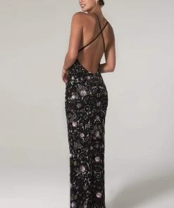 SCALA - 60129 Floral V-Neck Column Dress 9 SCALA - 60129 Floral V-Neck Column Dress