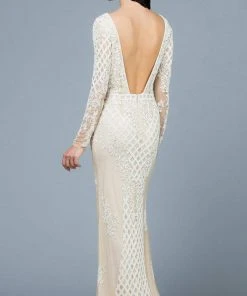 SCALA - 60175 Plunging Illusion Jewel Beaded Long Dress 9 SCALA - 60175 Plunging Illusion Jewel Beaded Long Dress