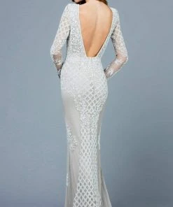 SCALA - 60175 Plunging Illusion Jewel Beaded Long Dress 11 SCALA - 60175 Plunging Illusion Jewel Beaded Long Dress