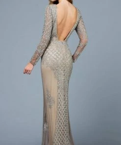SCALA - 60175 Plunging Illusion Jewel Beaded Long Dress 13 SCALA - 60175 Plunging Illusion Jewel Beaded Long Dress