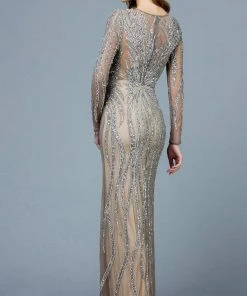 SCALA - 60189 Sequin Embellished Illusion Scoop Dress 11 SCALA - 60189 Sequin Embellished Illusion Scoop Dress