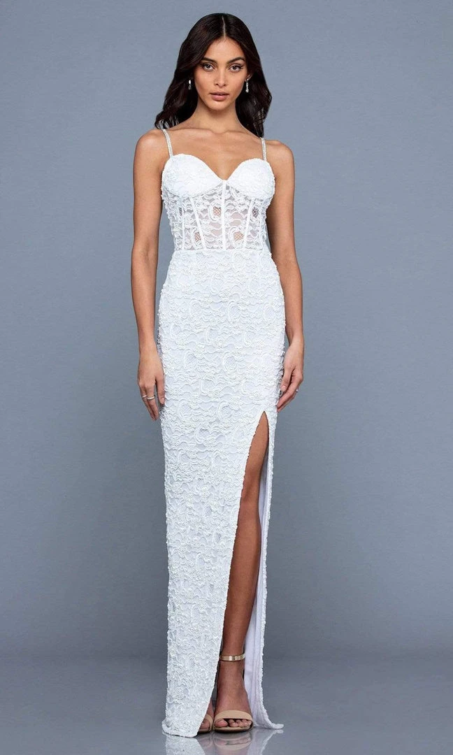 SCALA - 60256 Lace Embellished Evening Dress 7 SCALA - 60256 Lace Embellished Evening Dress