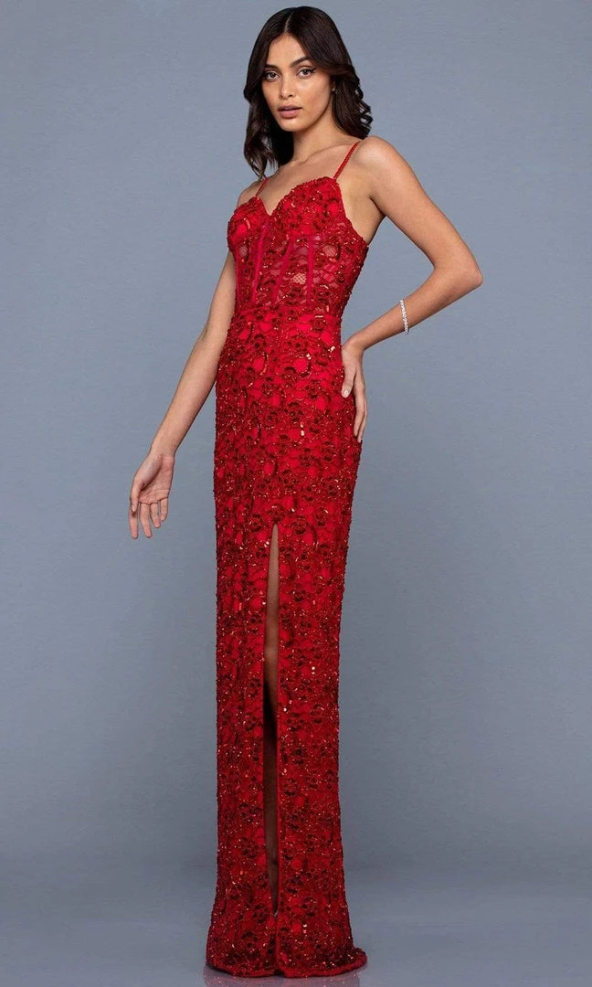 SCALA - 60256 Lace Embellished Evening Dress 5 SCALA - 60256 Lace Embellished Evening Dress