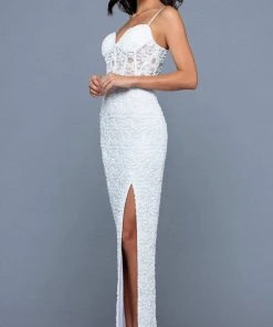 SCALA - 60256 Lace Embellished Evening Dress 13 SCALA - 60256 Lace Embellished Evening Dress
