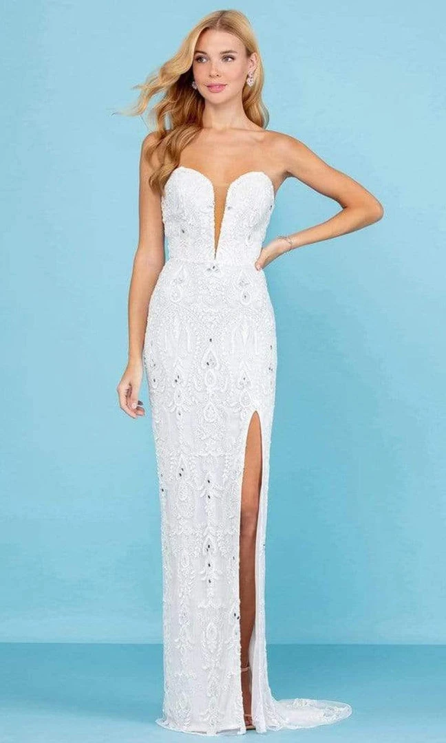 SCALA - 60266 Sweetheart Appliqued Sheath Gown 7 SCALA - 60266 Sweetheart Appliqued Sheath Gown