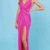 SCALA - 60287 Sleeveless Embellished Gown With Slit
