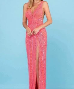 SCALA - 60287 Sleeveless Embellished Gown With Slit 12 SCALA - 60287 Sleeveless Embellished Gown With Slit