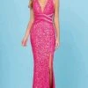 SCALA - 60301 V-Neck Sequin High Slit Gown 2 SCALA - 60301 V-Neck Sequin High Slit Gown