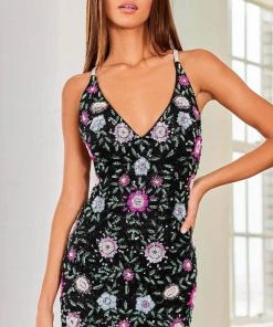 SCALA 60321 - Crisscrossed Back Cocktail Dress