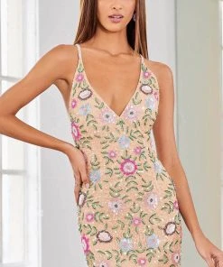 SCALA 60321 - Crisscrossed Back Cocktail Dress