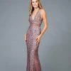SCALA - Sequined Deep V-neck Fitted Dress 48983 - 1 Pc Amethyst In Size 2 Available 2 SCALA - Sequined Deep V-neck Fitted Dress 48983 - 1 Pc Amethyst In Size 2 Available