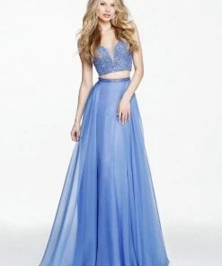 Sherri Hill - 50800 Two-Piece Glitter Bodice A Line Dress