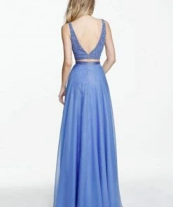 Sherri Hill - 50800 Two-Piece Glitter Bodice A Line Dress