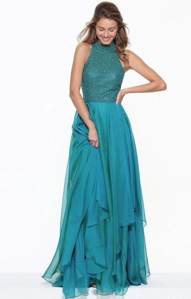 Sherri Hill - 50808 Beaded Halter Neck Chiffon Gown 12 Sherri Hill - 50808 Beaded Halter Neck Chiffon Gown