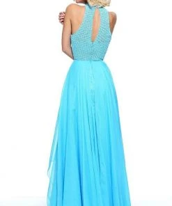 Sherri Hill - 50808 Beaded Halter Neck Chiffon Gown