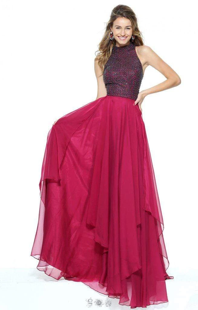 Sherri Hill - 50808 Beaded Halter Neck Chiffon Gown 10 Sherri Hill - 50808 Beaded Halter Neck Chiffon Gown