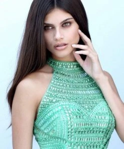 Sherri Hill - 50809 Two Piece Beaded High Neckline Chiffon Dress 14 Sherri Hill - 50809 Two Piece Beaded High Neckline Chiffon Dress