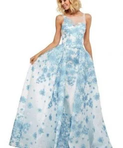 Sherri Hill - 50837 Floral Applique Pageant A Line Dress