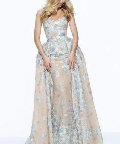 Sherri Hill - 50837 Floral Applique Pageant A Line Dress