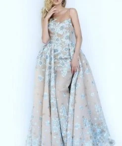 Sherri Hill - 50837 Floral Applique Pageant A Line Dress