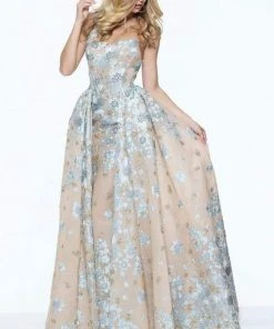 Sherri Hill - 50837 Floral Applique Pageant A Line Dress