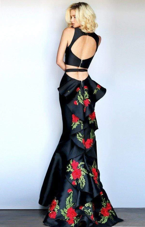 Sherri Hill - 51027 Two Piece Halter Floral Print Mermaid Dress 4 Sherri Hill - 51027 Two Piece Halter Floral Print Mermaid Dress