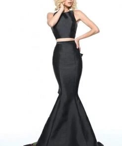 Sherri Hill - 51027 Two Piece Halter Floral Print Mermaid Dress 10 Sherri Hill - 51027 Two Piece Halter Floral Print Mermaid Dress