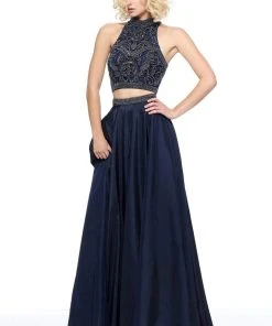 Sherri Hill - 51061 Beaded Two Piece High Halter A Line Dress