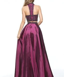 Sherri Hill - 51061 Beaded Two Piece High Halter A Line Dress