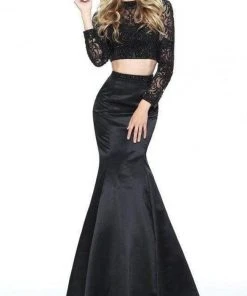 Sherri Hill - 51107 Beaded Two Piece High Neck Winter Formal Dress