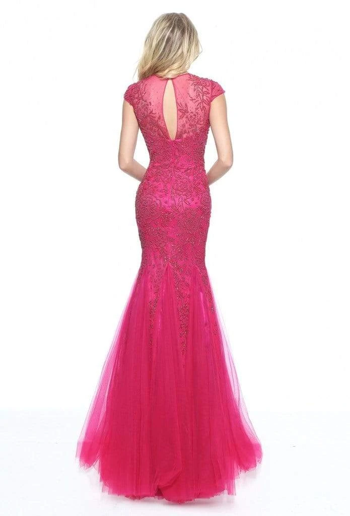 Sherri Hill - 51117 Cap Sleeved Fitted Floral Beaded Dress 4 Sherri Hill - 51117 Cap Sleeved Fitted Floral Beaded Dress