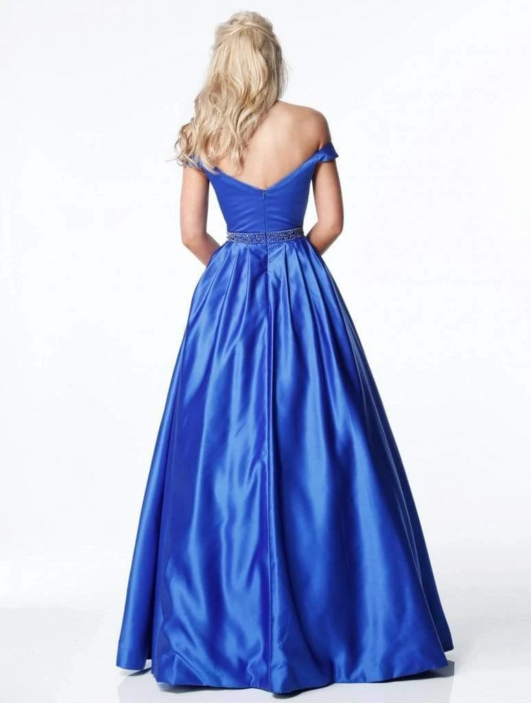 Sherri Hill - 51124 Long A Line Dress With Crystal Encrusted Belt 6 Sherri Hill - 51124 Long A Line Dress With Crystal Encrusted Belt