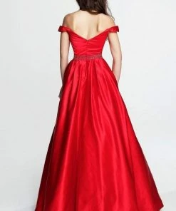 Sherri Hill - 51124 Long A Line Dress With Crystal Encrusted Belt