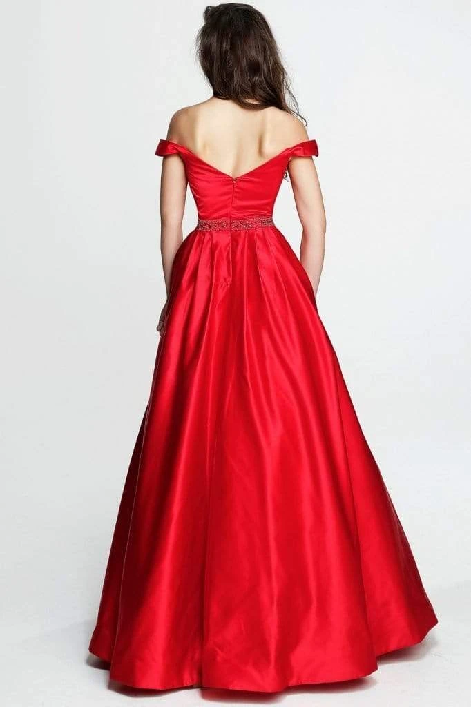 Sherri Hill - 51124 Long A Line Dress With Crystal Encrusted Belt 4 Sherri Hill - 51124 Long A Line Dress With Crystal Encrusted Belt